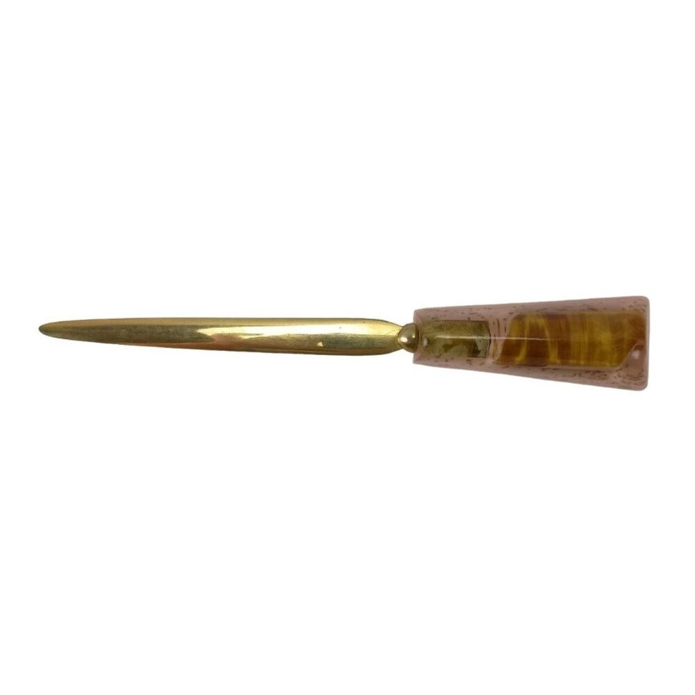 Haberkorn Original U.S.A.Tiger Eye Africa Letter Opener Vintage